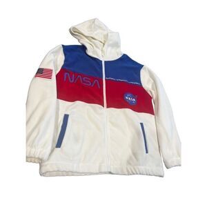 Zaful NASA embroidered fleece hoodie Jacket